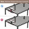 ROIL 18 Inch Queen Bed Frame with Rounded Corner and Headboard Hole Mattress Retainers 3500LBS Metal Heavy Duty Steel Slats No Box Spring Needed Platform Noise-Free Easy Assembly