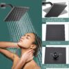 Bathtub Shower Faucet Set,6 Inch Square Shower Trim Kit Single Handle Shower System,Showerhead and Handle Set Male Thread Pressure Balance Valve,Without Tub Spout,Matte Black