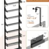 8-Tier Over the Door Pantry Organizer, Large Metal Door Spice Rack with Adjustable Basket, 2 in 1 Wall Mount or Hanging Heavy-Duty Pantry Door Storage Shelf for Kitchen and Bathroom, Black