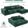 HUATEAN 108” Modular Sectional Sofa, Cloud Sectional Couch with Deep Seat, Modern Modular L-Shape Sofa Couch with Chaise,Upholstered Couches for Living Room Bedroom (Corduroy, Green)