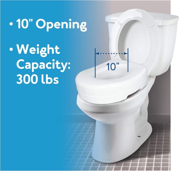 Carex Toilet Seat Riser - Adds 5.5 Inch of Toilet Height - Raised Toilet Seat with 300 Pound Weight Capacity, Slip-Resistant, Toilet Riser, Elevated Toilet Seat