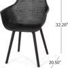 Christopher Knight Home Davina Outdoor Dining Chair (Set of 2), Polypropylene, Black