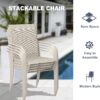 VICLLAX 5 Pieces Patio Outdoor Dining Set, 40.6" Round Aluminum Table with Umbrella Hole and Storage Shelf, 4 Stackable Textilene Chairs for Patio, Lawn, Garden, Porch, Sandshell