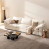 110.2" Cloud Couch Oversized Modular Sectional Sofa, 3 Seater Modern Sofa True Relax Comfy, Wide & Deep Seat Couches with Metal Frame, Furniture Sets for Living Room, White