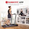 Sunny Health & Fitness Sleek Compact Smart Treadpad Treadmill with 6-Level Auto Incline, Remote Control, Shock Absorption, Optional Dual Mode Walking/Running & Free SunnyFit App Bluetooth Connectivity
