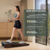 GOYOUTH Walking Pad with 5% Incline, Under Desk Treadmill, Compact Jogging Machine, Wooden Treadmills for Home Office & Small Space, 12 HIIT Programs