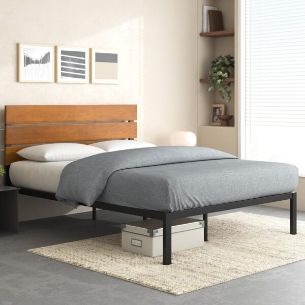 ZINUS Paul Platform Bed, Queen, Brown