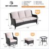 ovios 6-Pieces Patio Furniture Set with Swivel Chairs, Outdoor Wicker Sofa Couch Gliders Rocker Comfy Cushions, Modern High Back Conversation Set, Brown Rattan, Beige