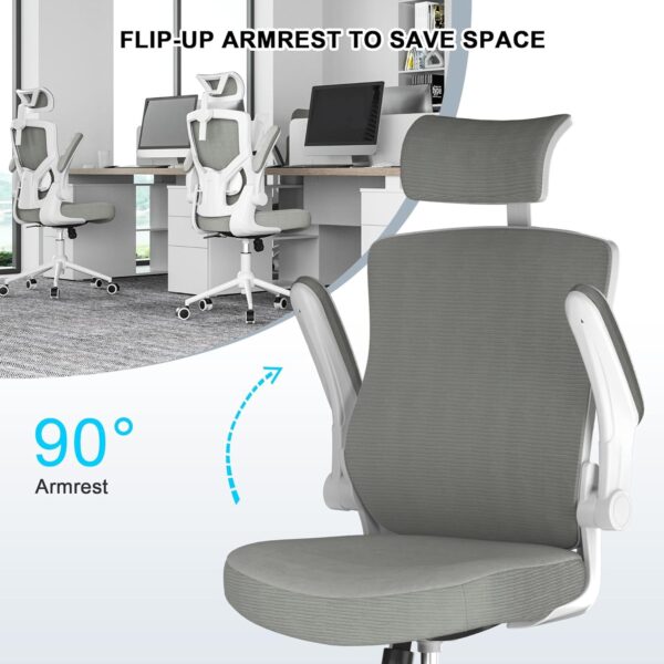 Home Office Chair, Ergonomic Comfy Desk Chair, High Back Computer Chair- Adjustable Headrest with Flip-Up Arms, Lumbar Support, Swivel Executive Task Chair (Modern, Star Dust)