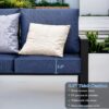 Aluminum Outdoor Loveseat, Oversized Patio Couch, Modern Sofa All Weather Metal Furniture Set with 5.5" Cushions, Blue