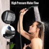 Waist Massage Spray Shower System with 6 Body Jets and Tub Spout, 12'' Rainfall Bathtub Shower System with Shower Jet, Wall Mounted Rain Shower and Handheld Shower Faucet Sets Complete, Matte Black