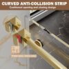Shower Doors,56-60" W x 76" H Frameless Sliding Shower Door,5/16"(8mm) Clear SGCC Tempered Glass with Double-Sided Nano Coating,Bypass Shower Doors for Walk in Shower,Stainless Steel Hardware Gold
