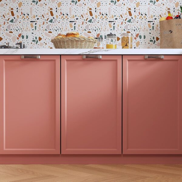 VaryPaper 15.7''x315'' Coral Pink Contact Paper Peel and Stick Modern Pink Wallpaper for Bedroom Bathroom Waterproof Removable Self Adhesive Wall Paper Decorative Contact Paper for Cabinets Desk