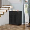 Yaheetech Coffee Bar Cabinet, Bathroom Cabinet with 1 Drawer & Adjustable Shelf, Kitchen Buffet Storage Cabinet for Home Office, Black