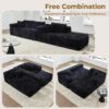 104" L-Shape Modular Sectional Sofa Couch - Comfy Upholstered Cloud Couches for Living Room - Modern Minimalist Couch,Deep Seat,No Assembly Required (Black,Plush Corduroy, Right Facing Chaise)