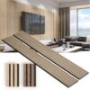 Two Acoustic Wood Wall Veneer Slat Panels - Natural Oak | 94.49 x 12.6 Each | 16.54 sq ft. Coverage | Use for Soundproof Paneling, Interior Design, Outdoor Space, Van Restorations