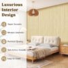 Wood Slat Wall Panels, 2 Pack Wood Panels for Wall, 94.5"×12.6" Decorative Acoustic Panels for Interior Wall, 3D Soundproof Panels for Ceiling, Living Room, Bedroom, Offices, White Oak