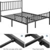 Yaheetech 14 Inch Queen Size Bed Frame Metal Platform Bed with Spindle Headboard Footboard/Mattress Foundation/No Box Spring Needed/Underbed Storage Space/Steel Slat Support/Easy Set up, Black