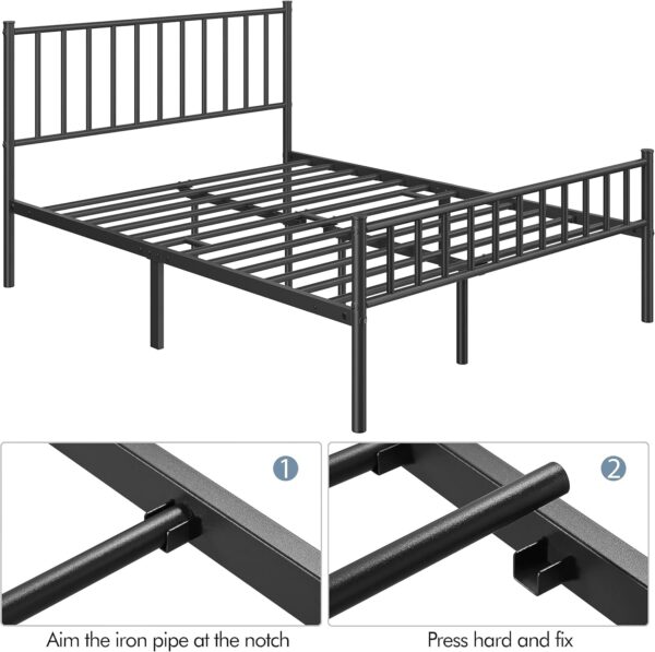 Yaheetech 14 Inch Queen Size Bed Frame Metal Platform Bed with Spindle Headboard Footboard/Mattress Foundation/No Box Spring Needed/Underbed Storage Space/Steel Slat Support/Easy Set up, Black