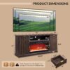 Fluted Fireplace TV Stand for TVs Up to 80 inch, Modern Entertainment Center with 36" Electric Fireplace, Wood Media Console w/Drawers and Adjustable Shelves for Living Room, Brown