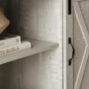 Walker Edison Richmond Modern Farmhouse Sliding Barn Door TV Stand for TVs up to 65 Inches, 58 Inch, Stone Grey