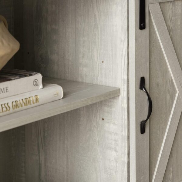 Walker Edison Richmond Modern Farmhouse Sliding Barn Door TV Stand for TVs up to 65 Inches, 58 Inch, Stone Grey