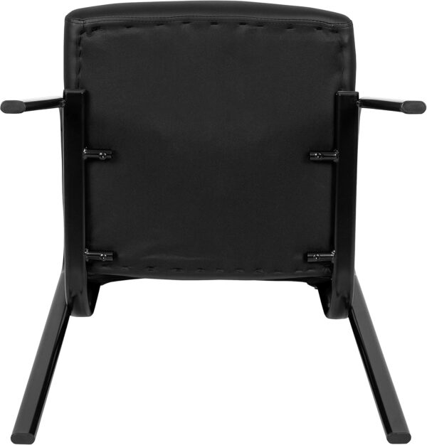 Flash Furniture Darwin Flash Fundamentals LeatherSoft Executive Reception Chair, Modern Tufted Lounge Chair for Living Room or Office, Black