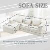 98.42" Cloud Sectional Couch with L-Shape Chaise,Modern Modular Sofa with Deep Seat, Upholstered Couches for Living Room Bedroom,No Assembly Required (Beige)