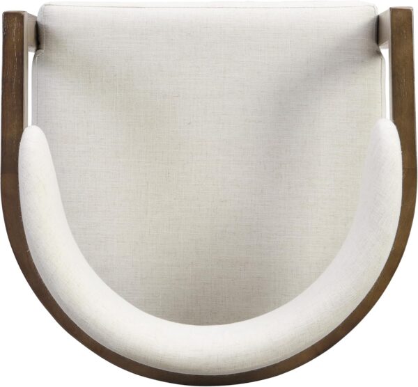 Christopher Knight Home Set of 2 Lanford Fabric Upholstered Dining Chairs, Curved Backrest Kitchen Side Chair, Soft Padded Seat&Back Cushion, Solid Wood Armchair, Ergonomic Extra Seat, Beige+Walnut