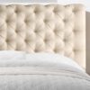 Rosevera Gideon Bed Frame/Fabric Upholstered Bed Frame with Adjustable Headboard/Chesterfield-Styled/Wood Slat Support/Easy Assembly,Queen,Beige