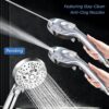 RV Shower Head with Hose, Shower Head with Handheld, 10 Modes High Pressure Shower Heads for Home/RV/Camper/Travel Trailer, Handheld Shower Head Holder and Extra Long 5ft Stainless Steel Hose
