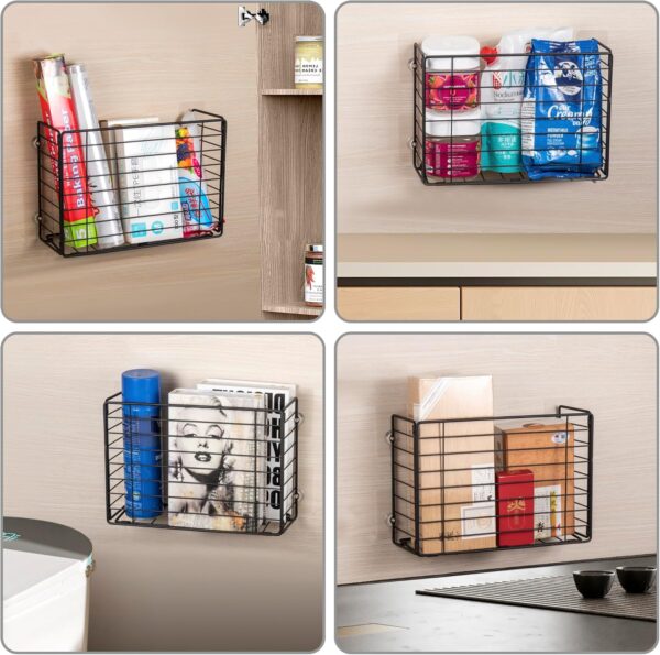 Lonian Kitchen Wrap Organizer Rack, Cupboard Door/Cabinet Door/Pantry Door/Wall Mounted Hanging Storage Basket for Cutting Board Holder, Tin Foil, Wax Paper and More