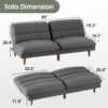 Homall Futon Couch, Modern Futon Sofa Bed with Adjustable Backrest, Convertible Sleeper Sofa Bed for Small Apartments, Loveseat, Office (Corduroy, Grey)
