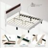 YITAHOME Queen Size Bed Frame with Storage, LED Bed Frame with Upholstered Velvet Headboard, Platform Bed with Outlet & USB Ports, No Box Spring Needed, Easy Assembly (Beige)