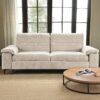 88.97" Modern Couches for Living Room, Deep Seat Sleeper Sofa with 8”Cushion, Comfy 2-Seater Chenille Loveseat Sofa with Convertible Armrest, Removable Sofa Cover, High Leg (Beige)