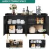 YITAHOME Sideboard Cabinet, 55 Inch Modern Coffee Bar Cabinets with Storage, Large Buffet Cabinet with Storage for Kitchen, Black