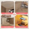 Bestier 70 Inch Gaming Entertainment Center with Adjustable Glass Shelves for 75 inch TV, Large Led TV Stand with Storage Cabinet, Modern Television Stand for Living Room, Bedroom, Pinewood