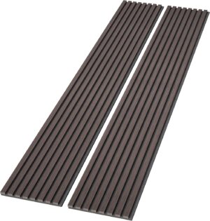 Acoustic Wood Wall Panels, 94.49” x 12.6” Soundproof Wall Panels, Wood Slat Wall Panels for Wall Decor (Smoking Walnut)