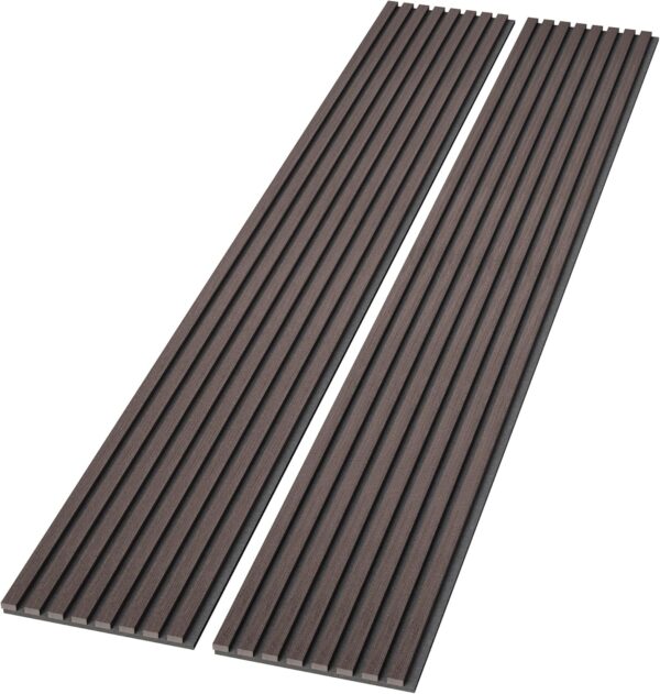 Acoustic Wood Wall Panels, 94.49” x 12.6” Soundproof Wall Panels, Wood Slat Wall Panels for Wall Decor (Smoking Walnut)