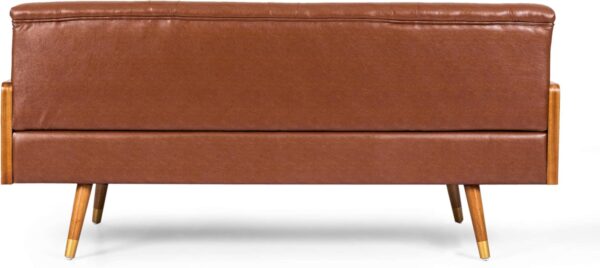 KEIKI 72" Sofa Couch with Wood Frame,Button-Tufted Fabric,Iconic Splayed Legs,Mid Century Modern Design