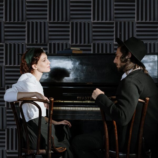 12-Pack Acoustic Panels, 2" x 12" x 12" Sound Proof Foam Panels for Wall,Fireproof Soundproofing Wedges,Noise Canceling Sound Absorbing Foam for Studio Recording, Home Office(Black)