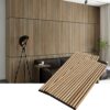 Woody Walls Solid Wood Slat Wall Paneling, Wood Slat Wall Panel, Acoustic Wood Panels Have 0.75 NRC, Set of 2 Seamless Joint Wood Panels for Walls, Wood Slat Wall , Beige