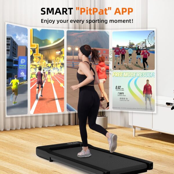 Walking Pad Treadmill, Under Desk Treadmill for Home Office,3 in 1 Treadmills for Home with Remote Control, Walking Jogging Machine with 300 lbs Weight Capacity in LED Display, No Assembly