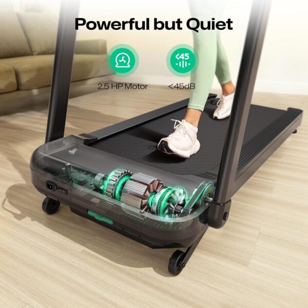 UREVO Smart Walking Pad Treadmill with Adjustable Desk, Foldable Treadmills with Incline, Folding Treadmill Desk, Walking Pad with Handle Bar, UREVO SmartCoach App, Remote Control, 265 Lbs Capacity