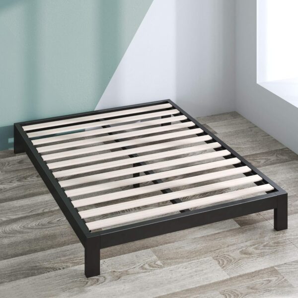 ZINUS Arnav Metal Platform Bed Frame, Wood Slat Support, No Box Spring Needed, Easy Assembly, Black, Queen
