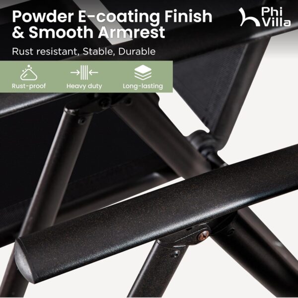 81Rs070V2vL._AC_SL1500_.jpg PHI VILLA 5 Pcs Patio Dining Set with Patio Table and Chairs, Outdoor Dining Set for 4 with Adjustable Patio Folding Chairs & Square Patio Dining Table with 1.57" Umbrella Hole, Black