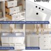 Deer Valley 60'' Bathroom Vanity with Double Sink Top, Pre-Assembled Modern Wood Bathroom Cabinet Sink Combo with Backsplash, Soft Closing Doors, Multifunctional Storage Space Vanity (White)
