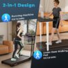 Goplus 2 in 1 Folding Treadmill, 300 LBS Capacity Walking Pad with Handle Bar, Under Desk Treadmill with Remote & APP Control and LED Display, Foldable Portable Treadmills for Home Small, Office