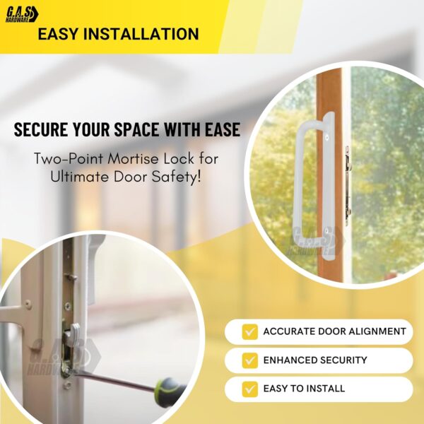 Alloy Steel Dual Point 9-15/16" Mortise Lock with 10-1/8" Faceplate for Sliding Patio Glass Door | Multi Point Locking Mechanism Replacement - Fix and Repair Door Hardware Security