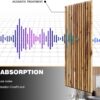 Woody Walls Solid Wood Slat Wall Paneling, Each Wood Slat Wall Panel is Made of Real Wood, Acoustic Wood Panels Have 0.75 NRC, Set of 2 Seamless Joint Wood Panels for Walls, Wood Slat Wall (Acacia)